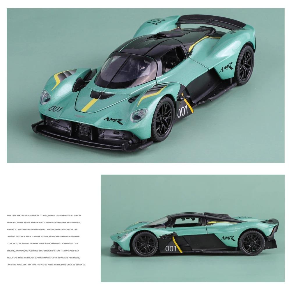 1/32 Aston Martin Valkyrie Alloy Sports Car Model Diecast Metal Racing Car Vehicles Model Sound and Light Simulation Collection Kids Toy Gift