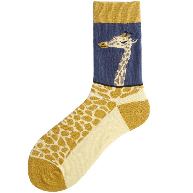 Summer Cotton Socks Trendy Socks Street Personality Illustrations Poached Eggs Harbor Jacquard Medium Tube Socks Socks Couple