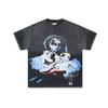 26 Cross-border foreign trade VALL Meichao high street retro washing water old direct injection hot diamond short sleeve pullover men's and women's 