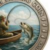 Good Luck Coin Fisherman Metal Keepsake Art Coin For Angler Husband Luck Outdoor Fishing Activities Camping Lover