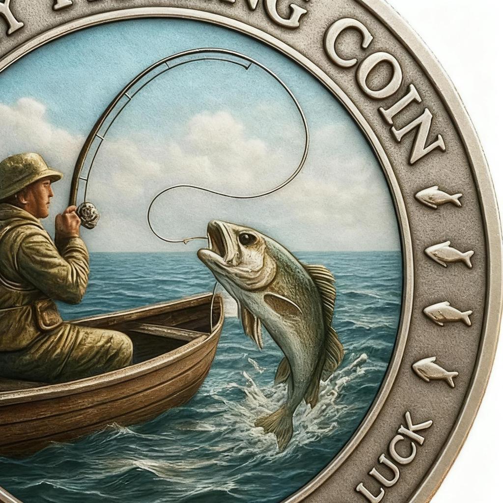 Good Luck Coin Fisherman Metal Keepsake Art Coin For Angler Husband Luck Outdoor Fishing Activities Camping Lover