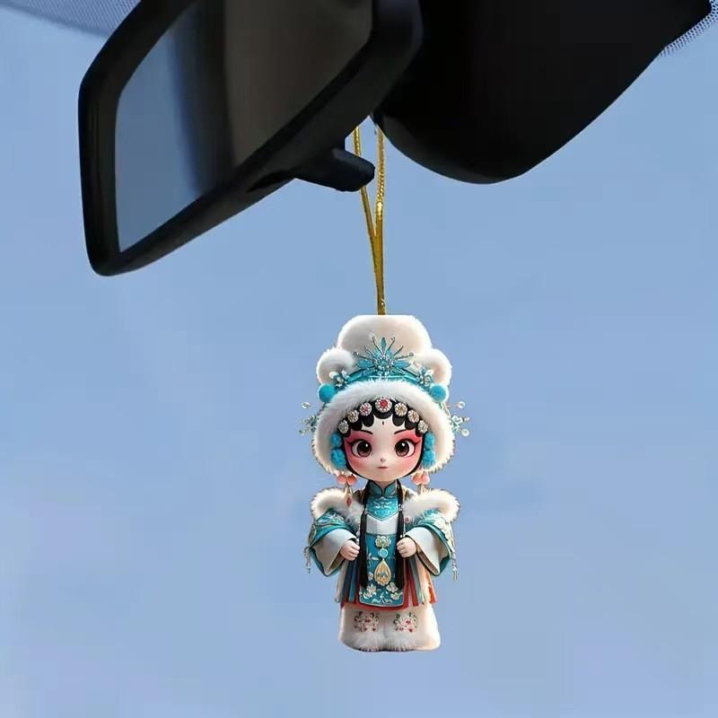 Acrylic Flat Surface Huadan Peking Opera Pendant For Auto Decoration