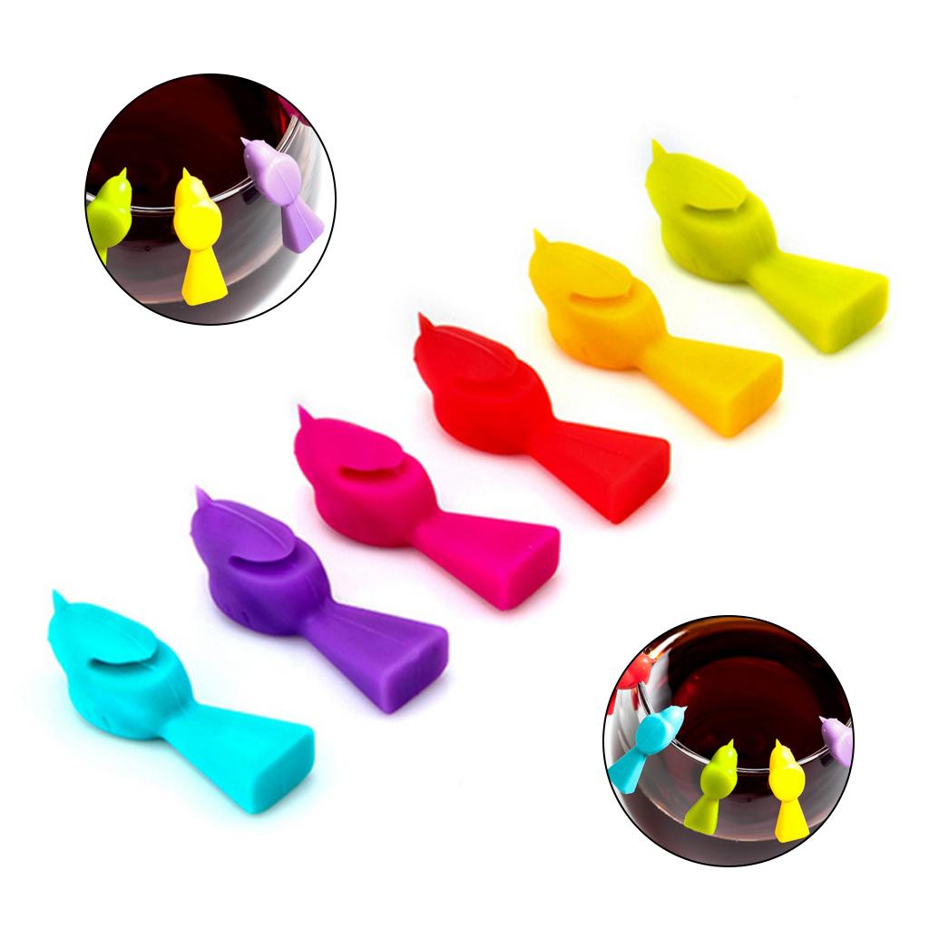 Značky na sklenice na víno Sada 18 kusů Delfín Ananas Pták Silikonové Přívěsky na sklenice na pití Značky Identifikace Štítky na kelímky Značky