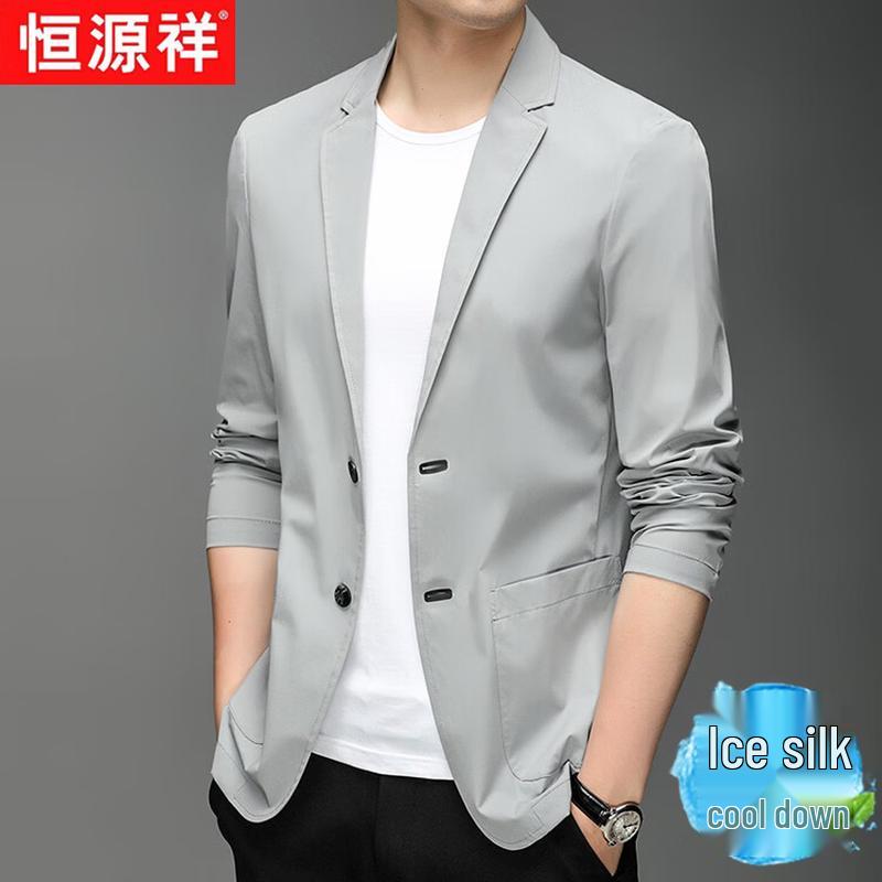 Men s Ice Silk Business Casual Suit Jacket 2XL