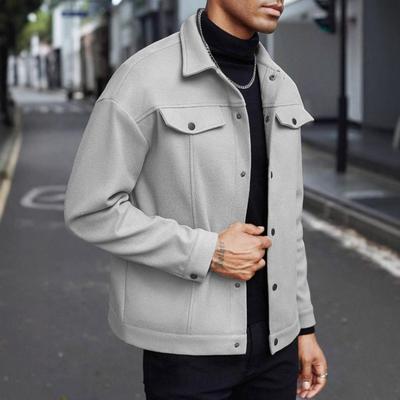 2025 Herren Herbst und Winter Neue Wolljacken Europäische Mode Schlichte Einfarbig
