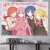 Lonely Rock Cute Anime Girl Tapestry, Cartoon Style Wall Hanging for Living Room Bedroom Esports Room Home Decor