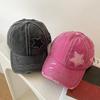Hip Hop Frauen Star Holes Baseballmütze Koreanisches Mädchen Y2K Baumwolle Snapback Schirmmütze Outdoor Einfarbige Straße Sonnenblende Kappen