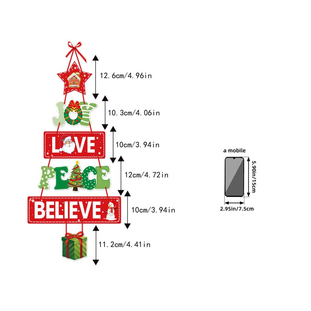 Christmas Themed Door Hanger With Lanyard Paper Hanging Pendant For Indoor And Outdoor Festival Home Decoration