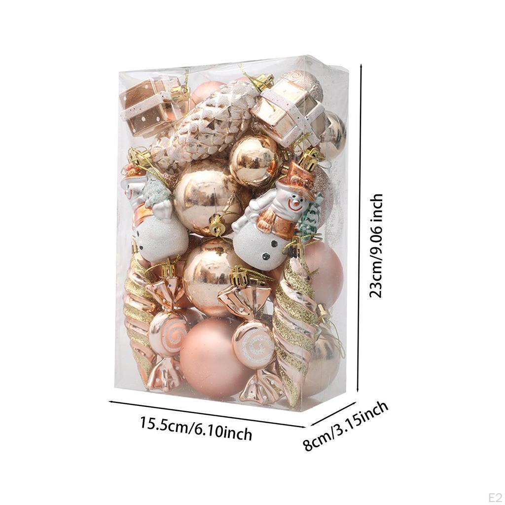 Christmas Balls Tree Ornament Pendants Assorted Champagne Color for Door Knobs