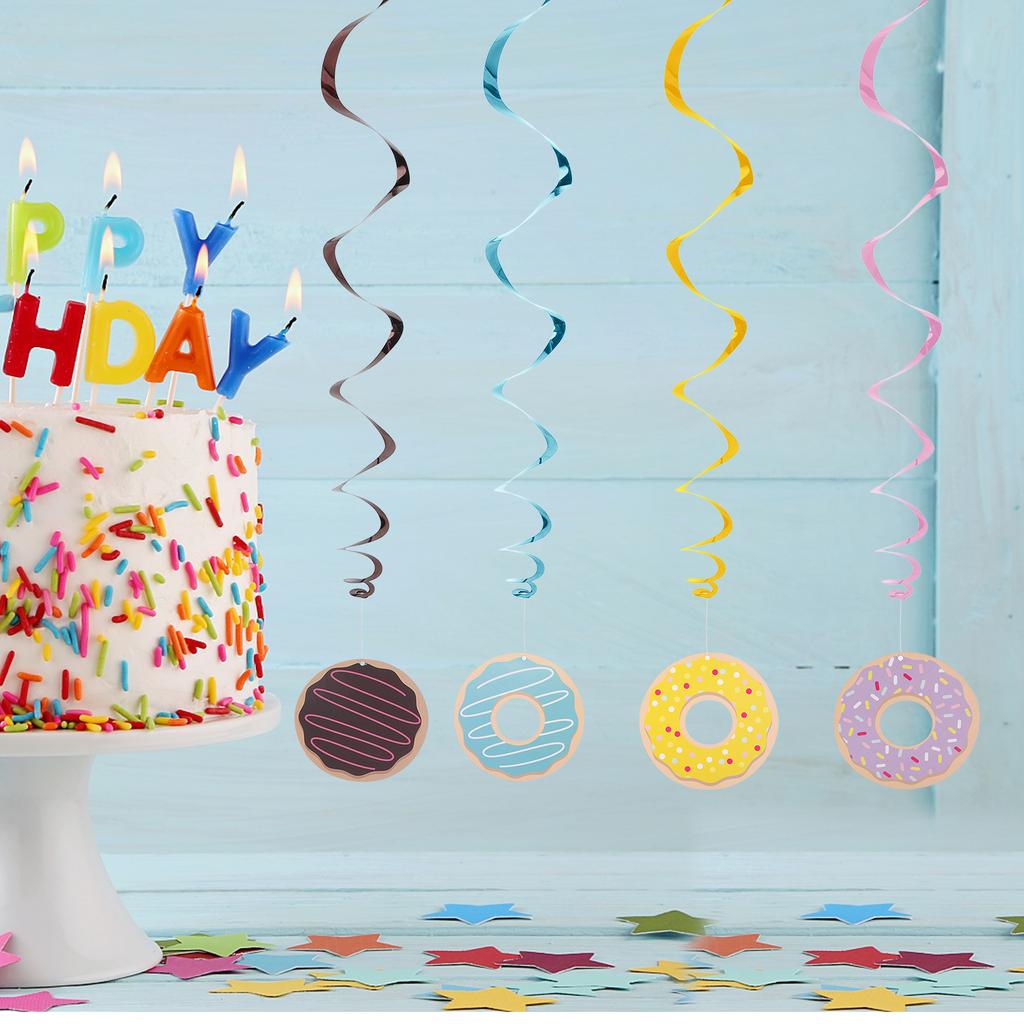 24 Pcs Swiral Donut Spiral Decor Party Favors Props Donuts Pendants Child Cake Decoration