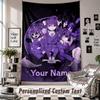 Benutzerdefinierte Wandbehang-Tapisserie, Doki Doki Literature Club Personalisierter Name Text Heimwanddekoration