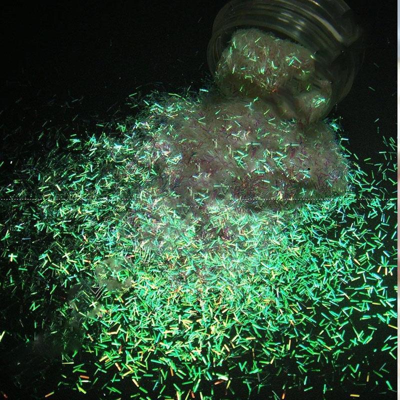 

50 г экологически чистые лазерные серебряные блестки из ПЭТ-полосок для нейл-арта и макияжа, рождественский подарок HCCT-003 50g