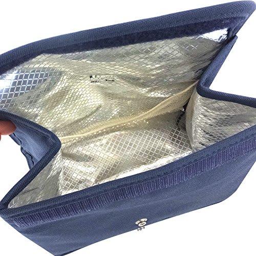 AtFirst Lunch Bag, Pouch Type, Colors, Insulated Lunch Bag, Insulated Pouch, Lunch Pouch, Bento Bag, Stylish, Popular, Men's, Kids', Navy, AF6114, 20