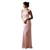 White satin neck halter dress, high neck waist and thin temperament French long dress