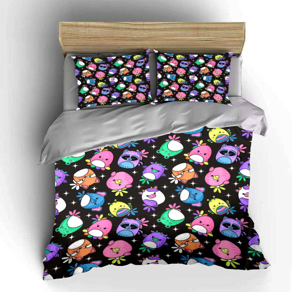 Colorful Cartoon Animal Decor Set Soft Comfortable Duvet Cover Bedding Set Included 1*Duvet Cover & 2*Pillowcases, Gift