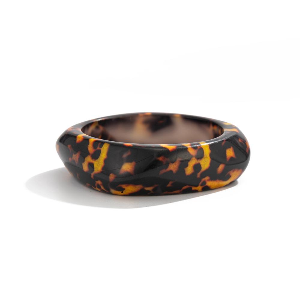 

Irregular Irregular Wide Bracelet Leopard Print Retro Hand Ring Unique Acrylic Bangle Gift Style B