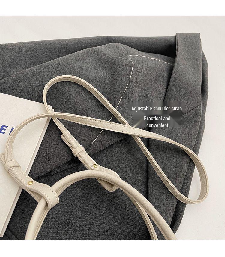 High-End Korean Style Women's Solid Color Basket Bucket Crossbody Handbag - 2025 