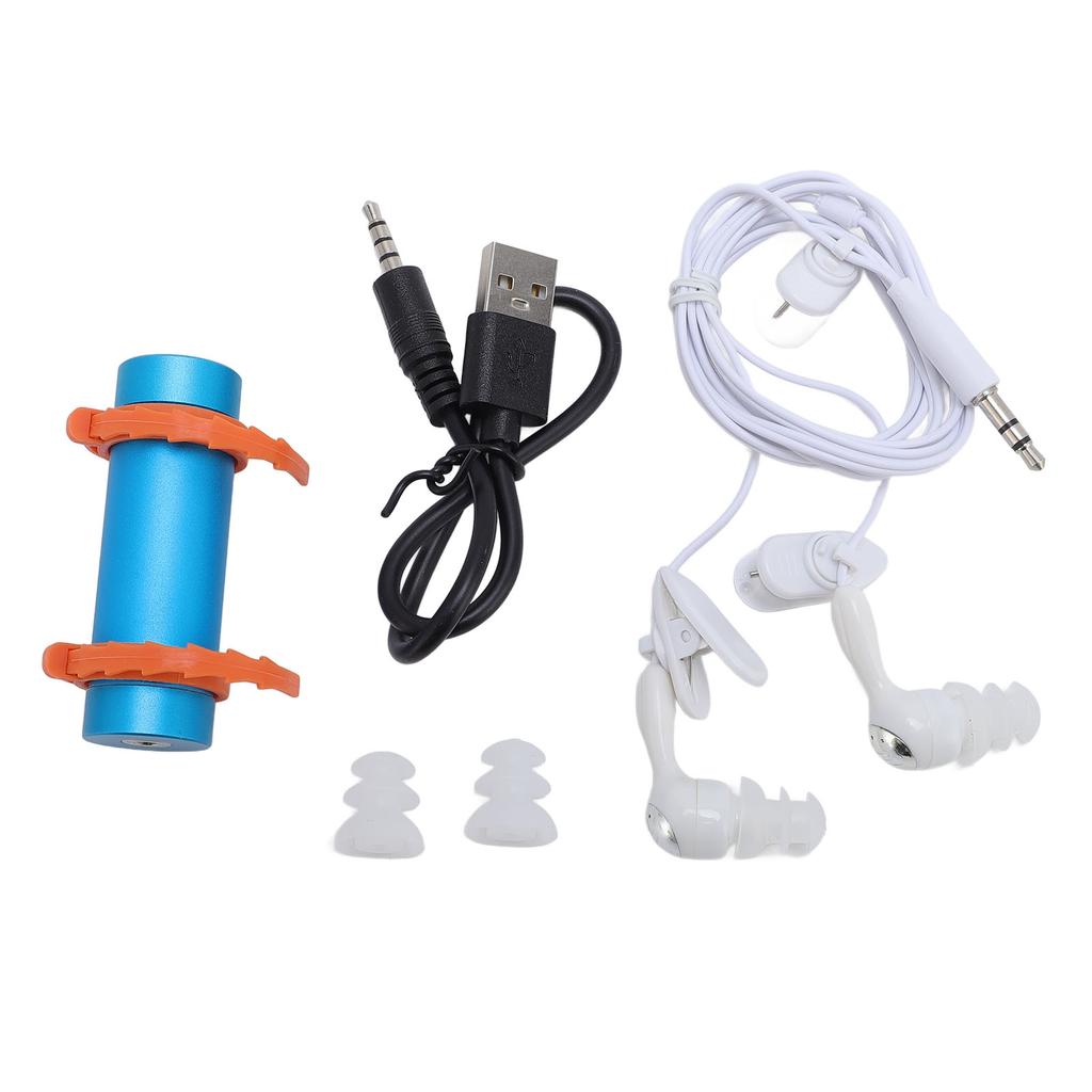 Swimming Water Proof MP3 Player 8GB Portable Aluminum Shell Music Player with Water Proof Earphones for Swimming Diving