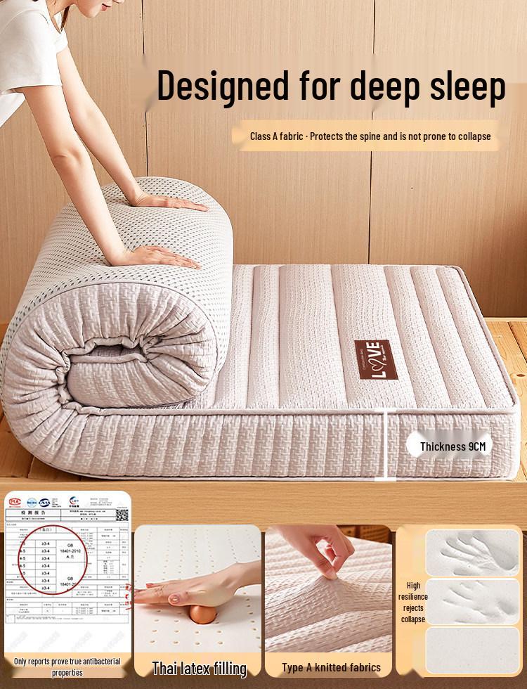 Memory Foam Latex Single Bed Pad for Dorms - 90x190cm