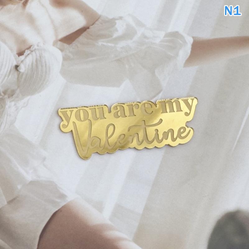 Acrylic Valentine'S Day Party Cake Topper Hearts And Circles Gold Wedding Cupcake Toppers Birthday Gift Dessert Decoration