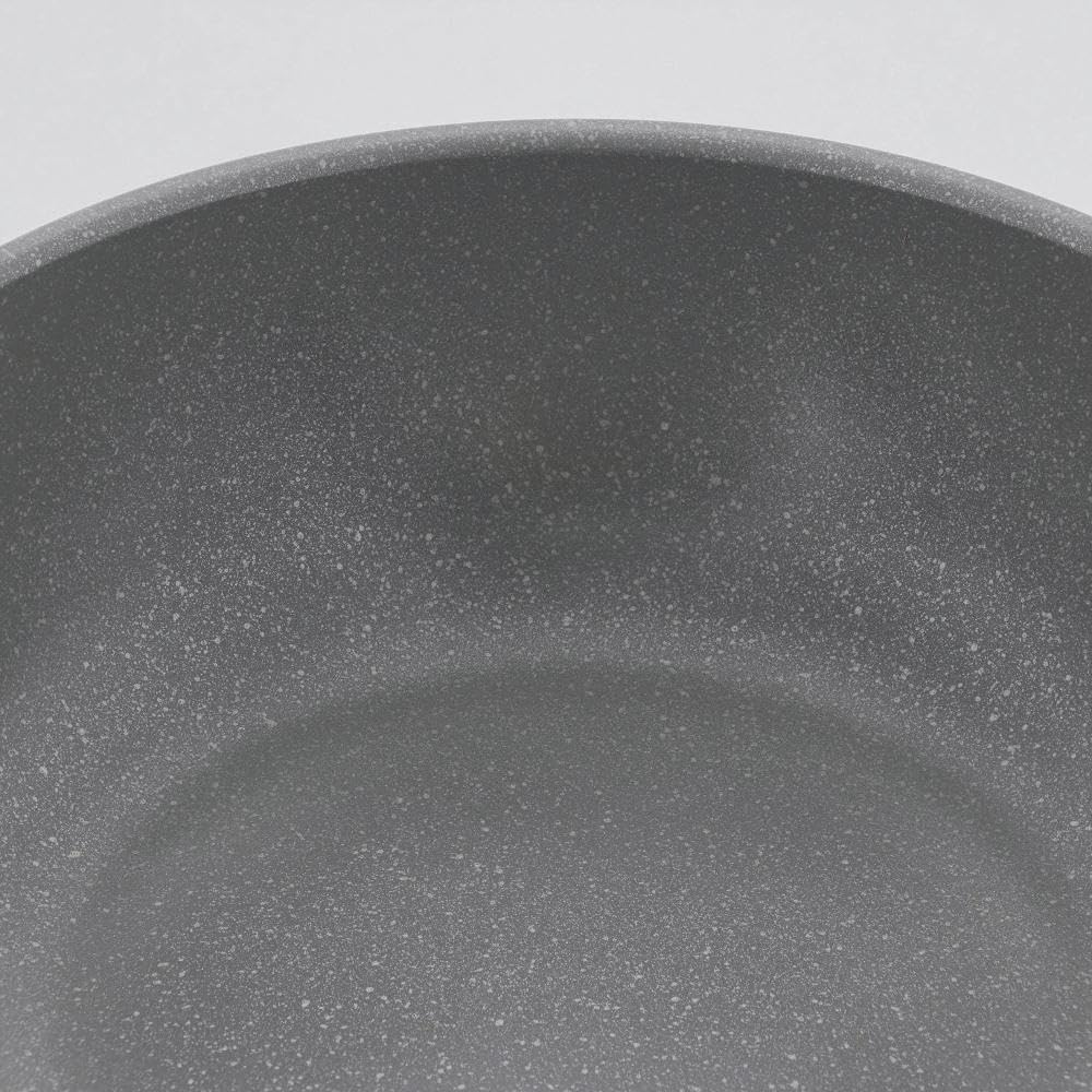 Bestco Deep Frying Pan 24cm Gas Stove Only White Marble Pattern MARBLE KITCHEN NX-104