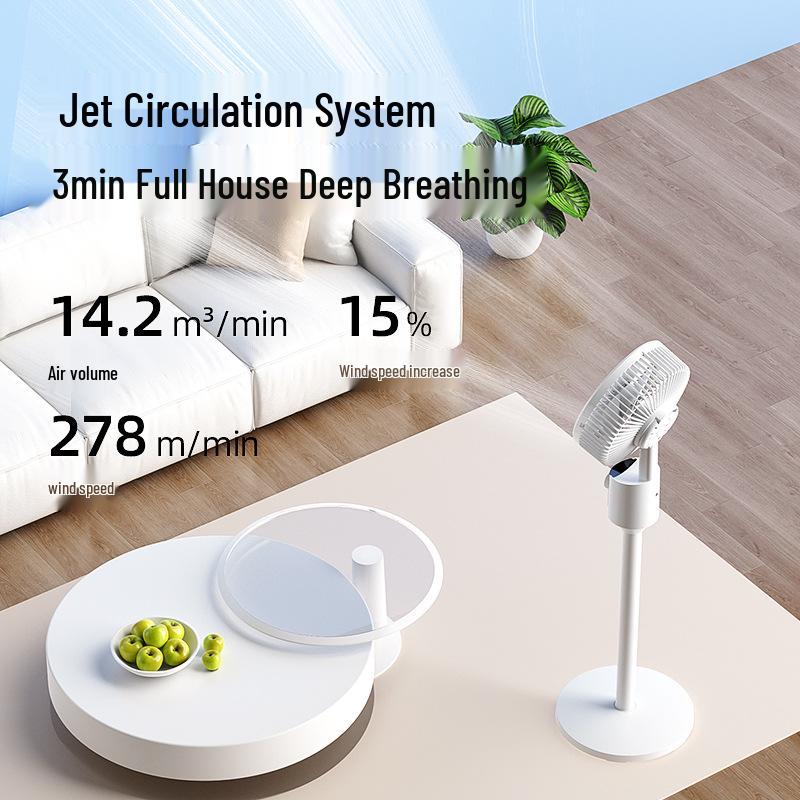 Smart Remote-Controlled Silent Floor Fan for Home and Dorm, Featuring Dual-Use Air Circulation and Low-Noise Operation