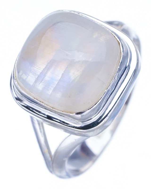 

StarGems® Natural Moonstone Handmade 925 Sterling Silver Ring 5 F2555