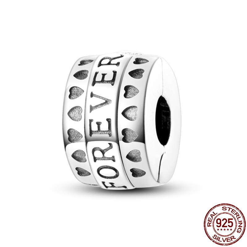 S925 Sterling Silver Clasp Silver Charms Silicone Spacer Beads Safety Chain Fit Original  Bracelet  Jewelry Women New In