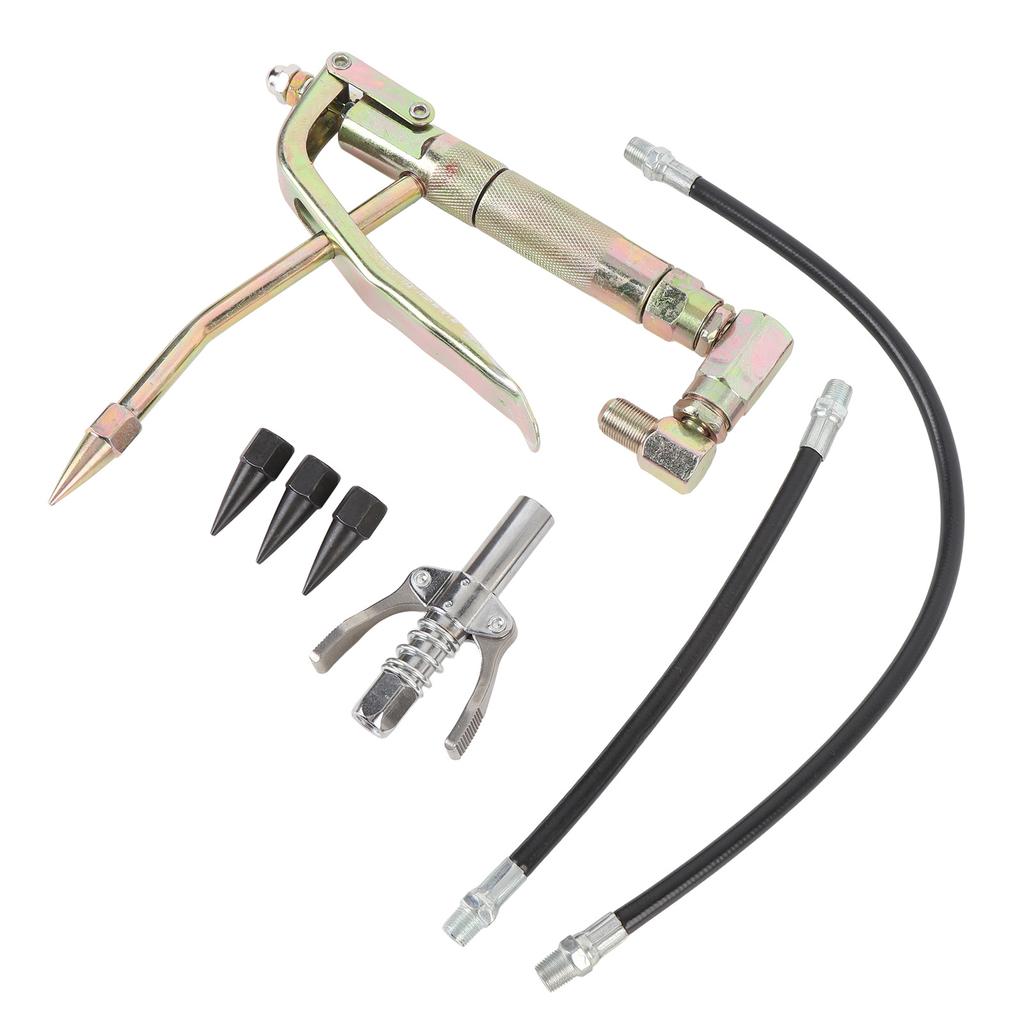 7PCS Grease Tool Nozzle Kit Strong Strength Metal Air Grease Tool Coupler with 230mm 400mm Hose for