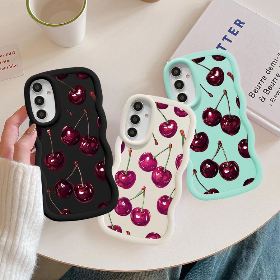 Soft Phone Cover Case for Samsung Galaxy A52 A21s A13 A16 A11 A15 A14 A12 A03 A06 A23 A05 A33 A22 A04 A53 Fruit Cherry