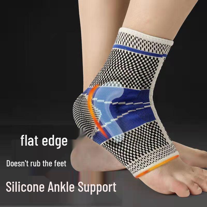 

Силиконовый нейлоновый вязаный спортивный фиксатор голеностопа для компрессии и поддержки в баскетболе и беге Blue Single L