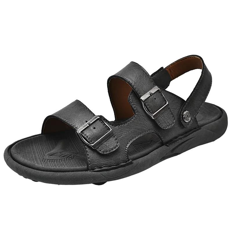ModaLato Męskie Sandały Męskie Buty Casual Skórzane Outdoor Marka Męskie Sandały dla Mężczyzn Plażowe Luksusowe Projektanckie Sandały na Platformie Buty