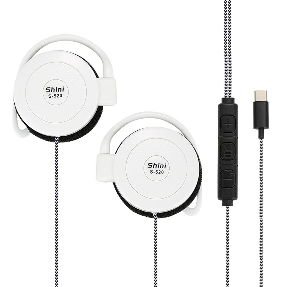 

Для S-520 Type-c Стерео MP4 Наушники-крючки для ушей Игровые Спортивные Досуг Мобильный телефон Универсальные Наушники с крючками для ушей Проводные Спортивные Наушники белый