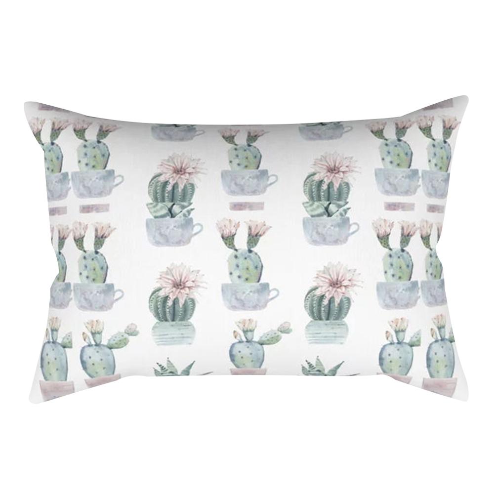 Plant Light Decorative Pillowcase Cactus Bedroom Living Room Sofa Chair Car Cushion Cover 30x50cm Home Decor Pillowcase