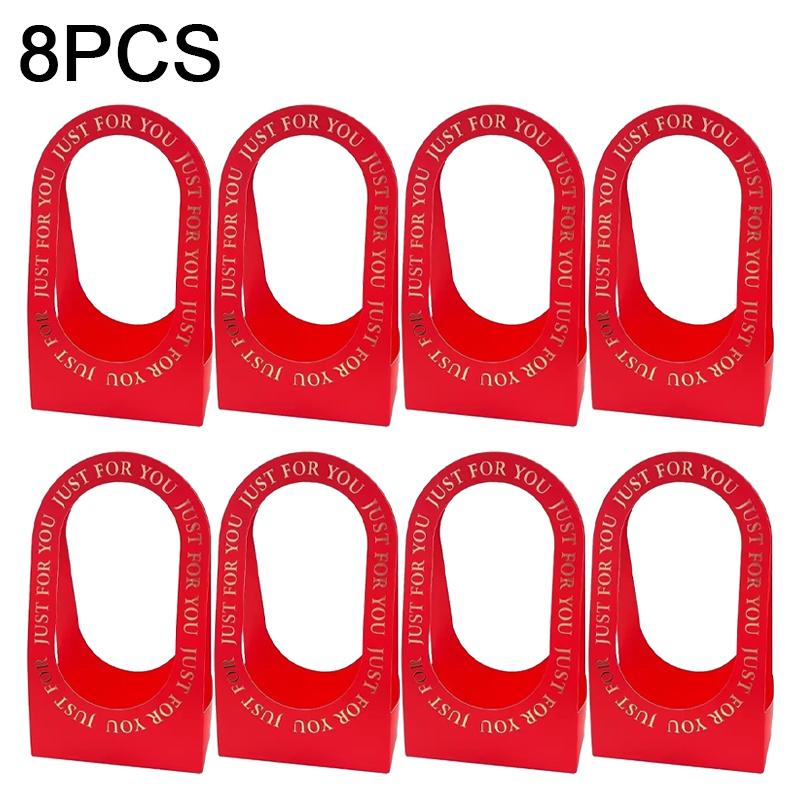 1/4/8/16PCS Foldable Carton Flower Basket Handheld Bouquet Gift Bag Valentine's Day Flower Packaging Wedding Party Decoration