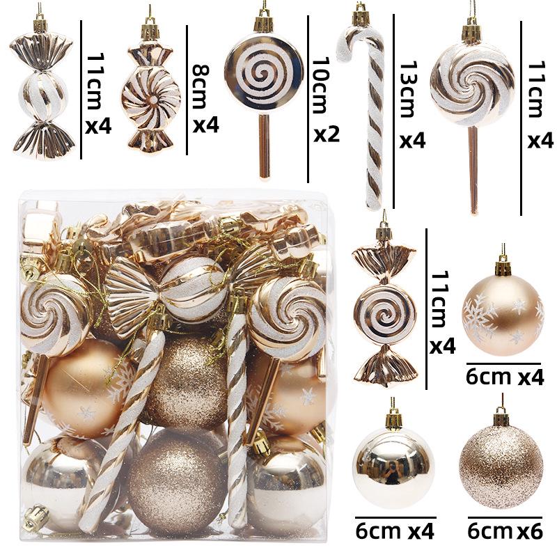 Cross-Border Dragon Tiger Christmas Ball Set: Red & White Lollipop Candy Ornaments for Christmas Tree Decorating