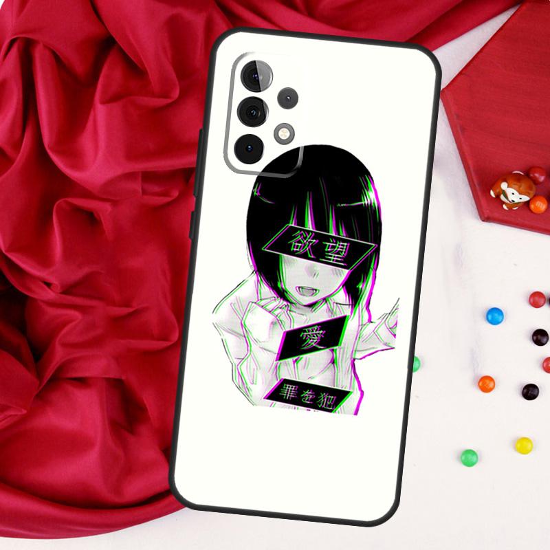 Sad Japanese Aesthetic Art For Samsung Galaxy A56 A36 A26 A16 A05 A06 A22 A32 A52 A54 A34 A14 A55 A15 A53 A33 A35 Case