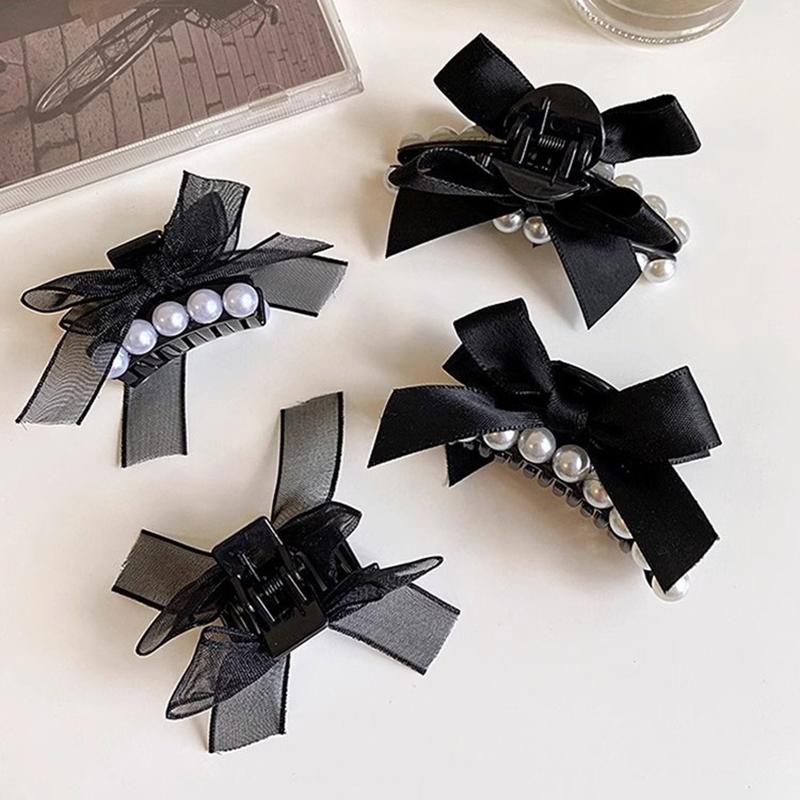 1/2Pcs Cute Pearls Bow Small Hair Claw For Women Girls Sweet Hair Ornament Hairpin Mini Hair Clips Fashion Hair Accessories