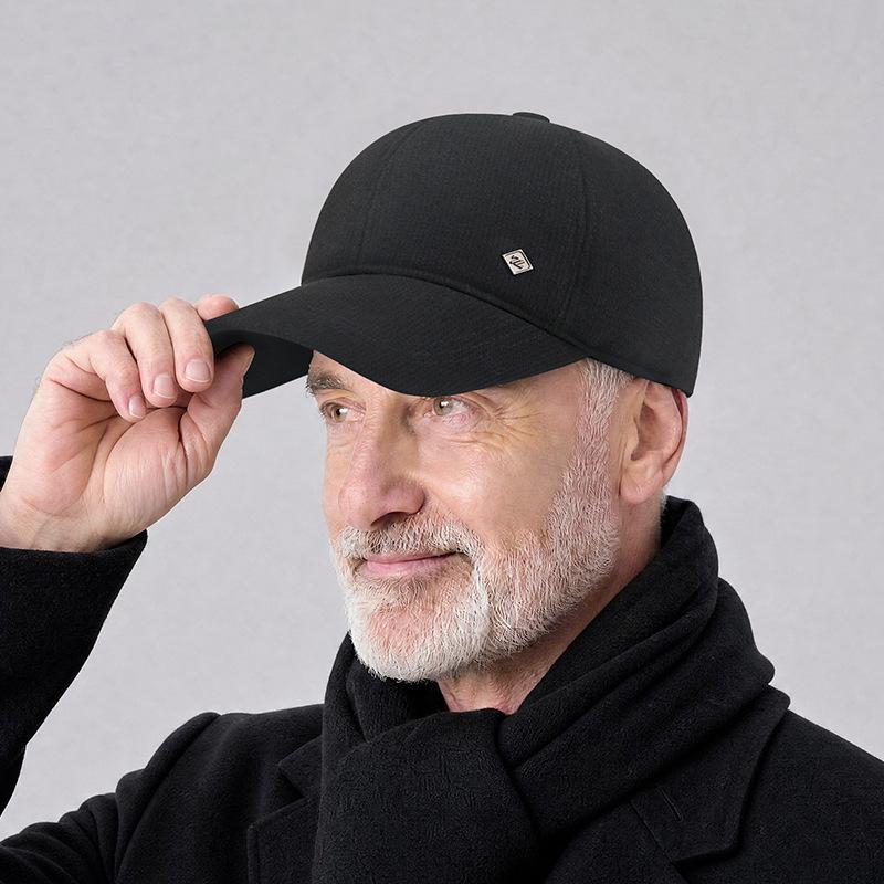 Mens Winter Warm Wool Blend Baseball Cap with Ear Flaps Dad Hat
