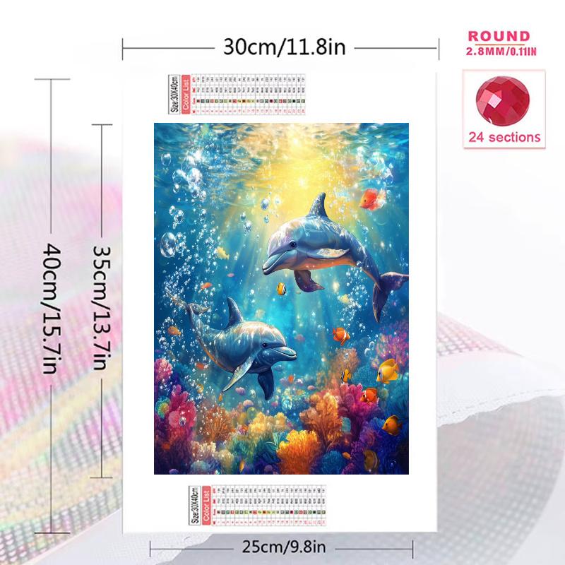 Cartoon marine life Pattern 3pcs 100% Round Full Drill 5D DIY Diamond Painting Embroidery Cross Stitch Rhinestone Décor