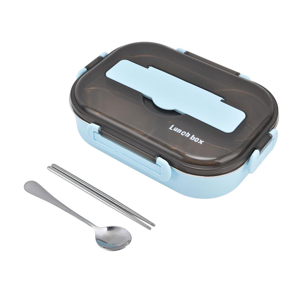 Portable Kids 304 Stainless Steel Lunch Box 1.3L Four Compartment Bento Box with Soup Bowl