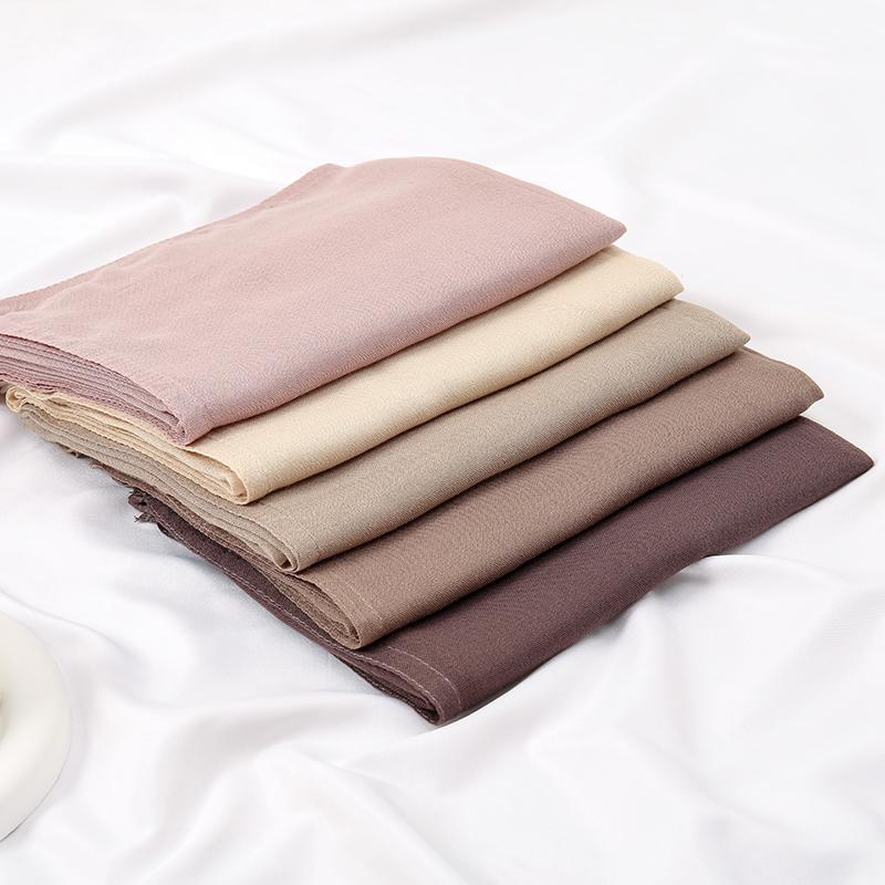 Fashion Modal Hijab Rayon Cotton Shawls Muslim Hijabs  Women Plain Scarf Small Size Headscarf Islamic Turban Headband 170*70Cm