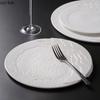 Ceramic Dinner Plate Creative Irregular Texture Dessert Dish Snack Plate Pasta Plate Flat Plates Restaurant Specialty Tableware