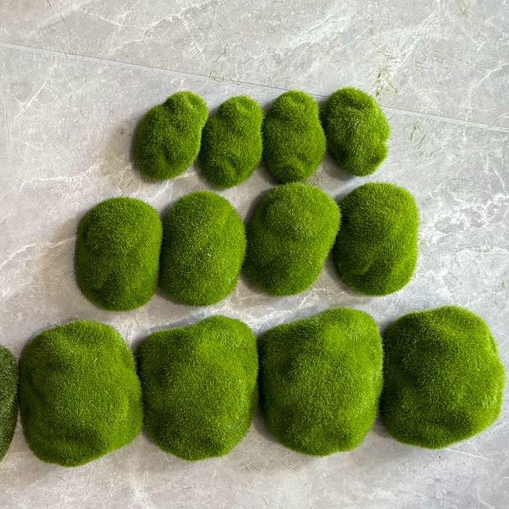 2/4/6/10PCS Flocking Foam Artificial Moss Rocks Micro Landscape Miniature Figurine  Landscape Making