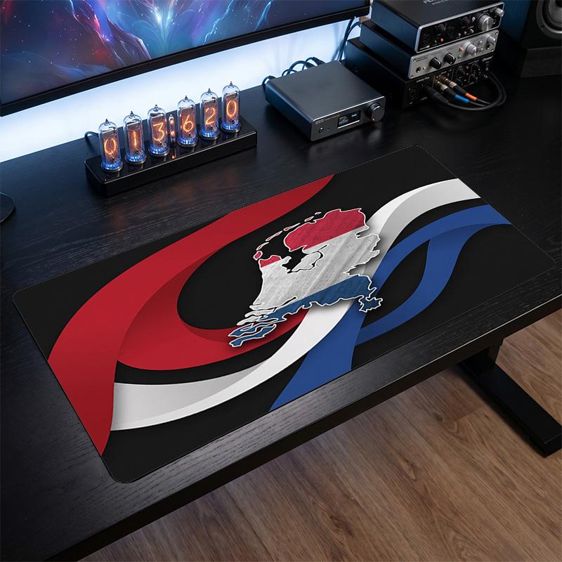 Niederlande Fußballwappen Mauspads, Erweitertes rutschfestes Gummi-Schreibtischunterlage für Gaming, Büro, Laptop, Fan-Geschenk