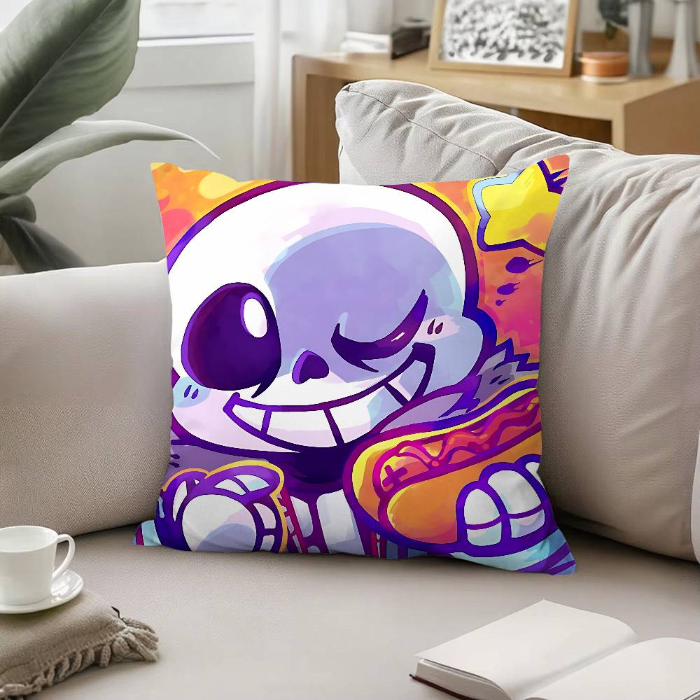

Милая H-Undertale Санс-W Наволочка Чехол для подушки Мягкий Милый Наволочка для декоративной подушки Для автомобиля Дивана Наволочка Полиэстер С молнией 16x16Inch