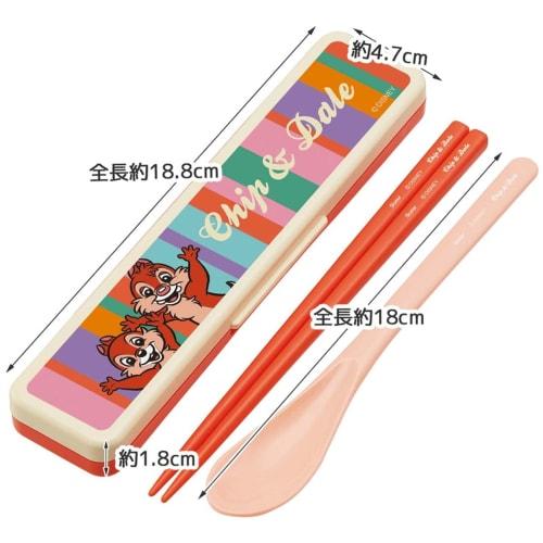Skater Chopsticks Spoon Combination Set 18cm Antibacterial Treated Lunch Box for Adults Comes with Silicone Cushion and Doesn't Make a Sound Made In J