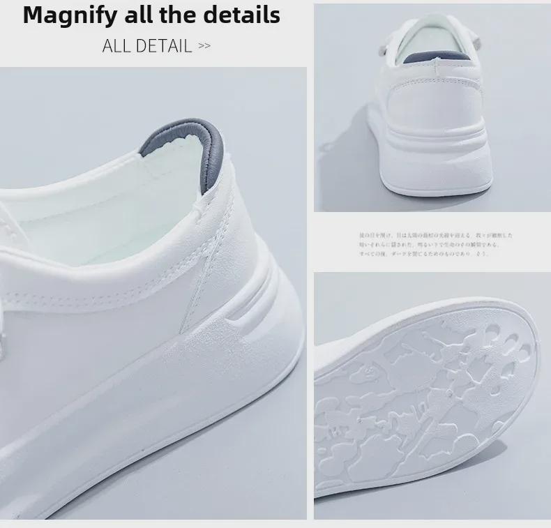 Women's Trendy Thick-Soled White Sneakers 2025 - Spring/Summer Casual Sports Shoes