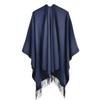 Autumn and Winter Scarf Shawl Double-sided Gradual Change of Color Tassel Jacquard Split Large Shawl Travel Camping Outside Cloak