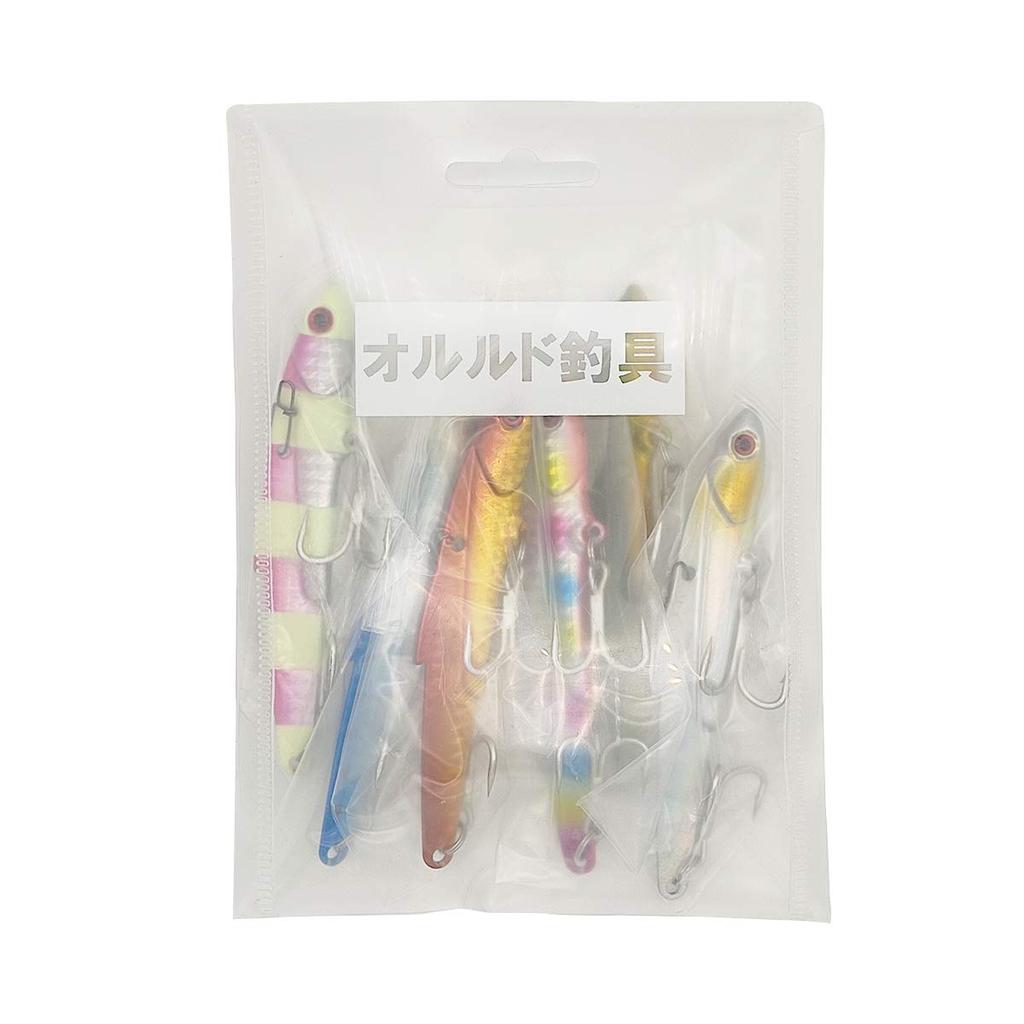 Orurudo Fishing Tackle Vibration Set 45g For Large Bluefish Specification Qb100205a01n0 "Metal BIG" 6-color 10.6cm (A Color) 2-hook